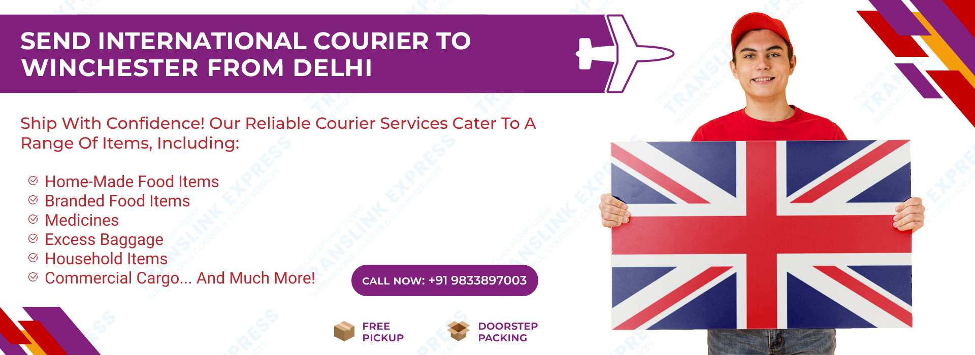 Courier to Winchester From Delhi